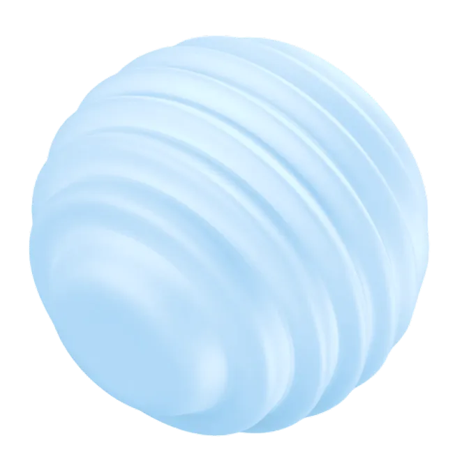 Blue spherical object with ridges, symbolizing innovation and technology in job search solutions.